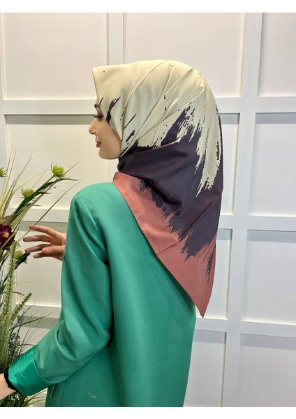 Eflatun Scarf Dijital Baskı Renkli Rayon Eşarp 00749