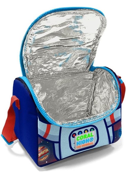Kids Saks Mavi Astronot Desenli Thermo Beslenme Çantası 11724