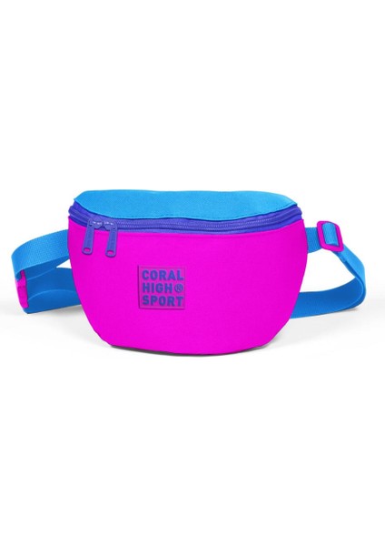 Sport Pembe Mavi Iki Bölmeli Bel Çantası 22617