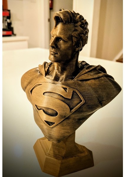 Çelik Adam Superman Büstü Varak Boyalı Figür 10 cm