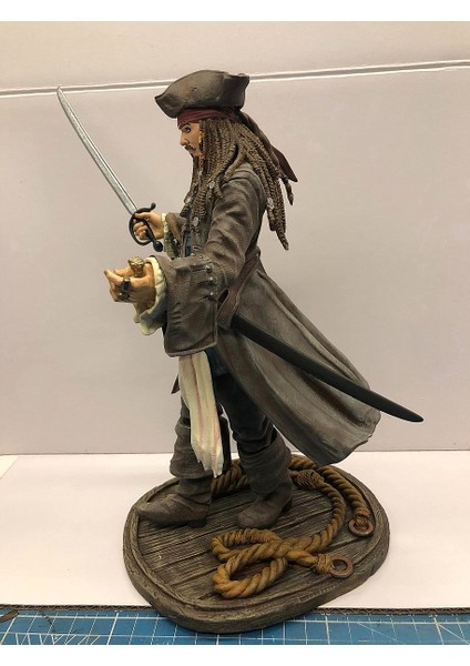 Kaptan Jack Sparrow Karayip Korsanları Boyalı Figür 23 cm (Büyük Boy