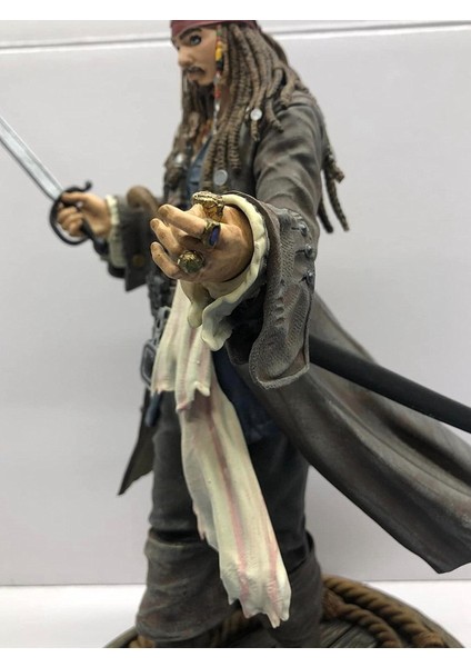 Kaptan Jack Sparrow Karayip Korsanları Boyalı Figür 23 cm (Büyük Boy