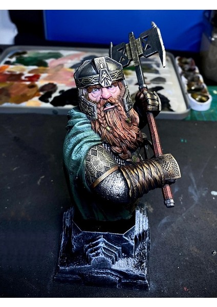 Gimli Cüce Yüzüklerin Efendisi Lotr Boyalı Büst 20 cm (Büyük Boy) modelleri