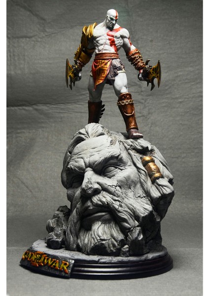 Kratos ve Zeus God Of War Boyalı Figür 26 cm (Dev Boy)