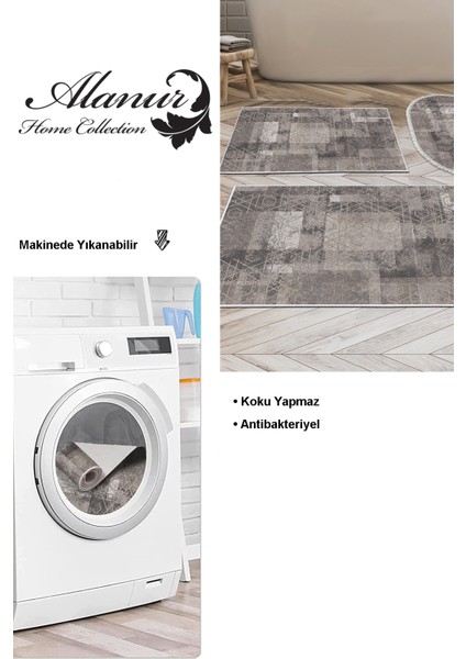 Kaymaz Taban Djt 3'lü Banyo Paspas Takımı Trend Karışık Iskandinav F5132 Kahve modelleri