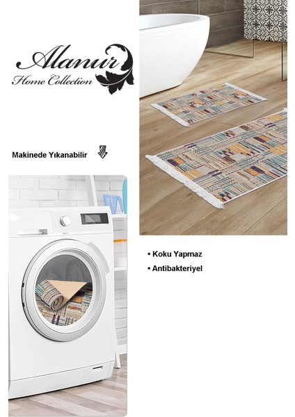 Kaymaz Taban Djt 2'li Banyo Paspas Takımı Yıldız Deri Saçaklı Modern 1937 Renkli modelleri