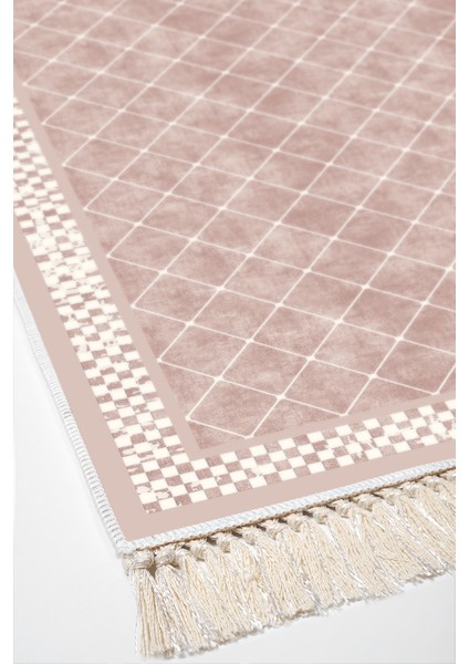 Kaymaz Taban Djt 2'li Banyo Paspas Takımı Yıldız Deri Saçaklı Modern 603M Pudra fırsatları