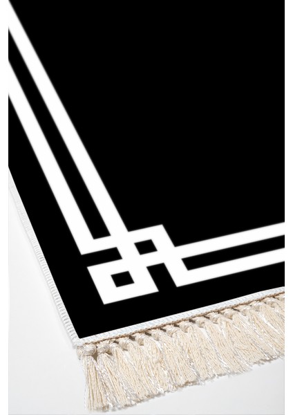 Kaymaz Taban Djt 2'li Banyo Paspas Takımı Star Pamuk Saçaklı Modern 1669 Siyah fırsatları