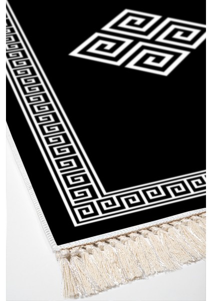 Kaymaz Taban Djt 3'lü Banyo Paspas Takımı Yıldız Deri Karışık Modern 656M Siyah fırsatları