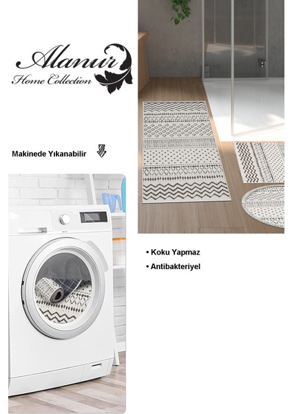 Kaymaz Taban Djt 3'lü Banyo Paspas Takımı Star Pamuk Karışık Iskandinav F5086 Bej modelleri