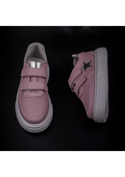 Pembe Kalın Taban Cırtlı Çocuk Sneaker