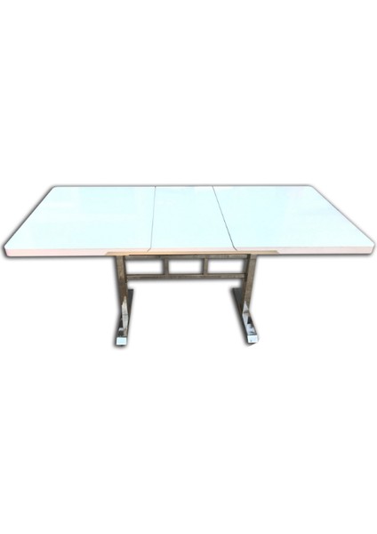 Masa Orta Ayak Model Metal Transmisyon Nikelaj Dikdörtgen Glospan Cam Tabla Kelebek Yan Açılır El Yapım