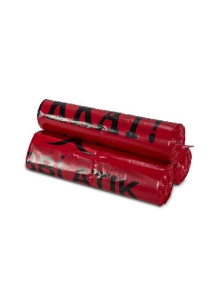 Imeci Tıbbi Atık Baskılı Büyük 100MC 10ADET 4,8kg 480GR 10 Rulo Kırmızı