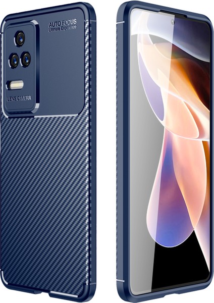 Apsuwa Xiaomi Poco F4 Kılıf Negro Karbon Desen Silikon + Ekran Koruyucu