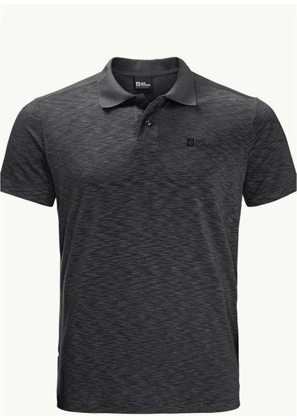 Jack Wolfskin Travel Polo M Erkek Siyah T-Shirt 1804543-6000