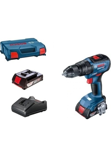 Gsb 18V-50 Çift Akülü Darbeli Delme Vidalama Makinesi 18 V 2.0 Ah + Bosch V-Line 103 Parça Matkap Ucu Seti Vidalama Ucu Seti Lokma Ucu
