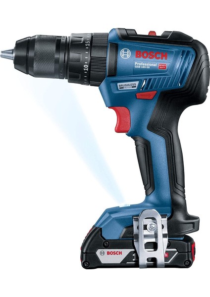 Gsb 18V-50 Çift Akülü Darbeli Delme Vidalama Makinesi 18 V 2.0 Ah + Bosch V-Line 103 Parça Matkap Ucu Seti Vidalama Ucu Seti Lokma Ucu