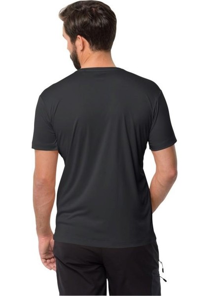 Jack Wolfskin Peak Graphic T M Erkek Siyah T-Shirt 1807183-6350