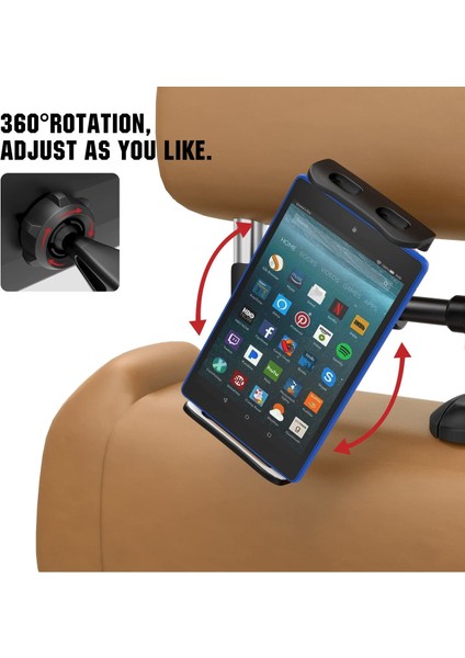 2 Adet Araba Oto Koltuk Arkası Telefon Tablet Tutucu Ayarlanabilir 360 Derece Dönebilen Pratik Stand