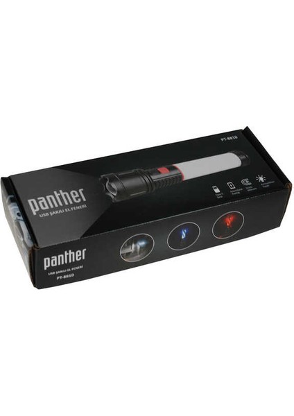 Popvitrin Panther PT-8810 USB Şarjlı El Feneri