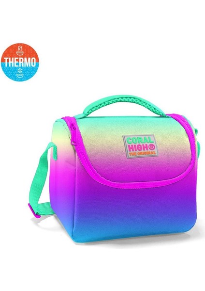 Kids Neon Pembe Su Yeşili Kalp Desenli Dört Bölmeli Okul Sırt Çantası,thermo Beslenme Çan modelleri