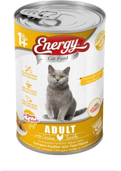 48 Adet Energy Tavuklu Yetişkin Islak Kedi Maması ( Kedi Konserve Maması & Kedi Yaş Mama )