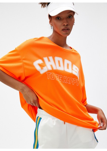 Bisiklet Yaka Düz Turuncu Kadın T-Shirt 3SAK10029NK fiyatları
