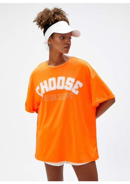 Bisiklet Yaka Düz Turuncu Kadın T-Shirt 3SAK10029NK modelleri