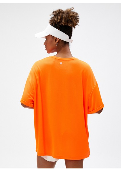 Bisiklet Yaka Düz Turuncu Kadın T-Shirt 3SAK10029NK fırsatları