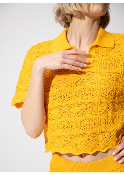 Polo Yaka Sarı Kadın Ikili Takım SWTK4634-35SA modelleri