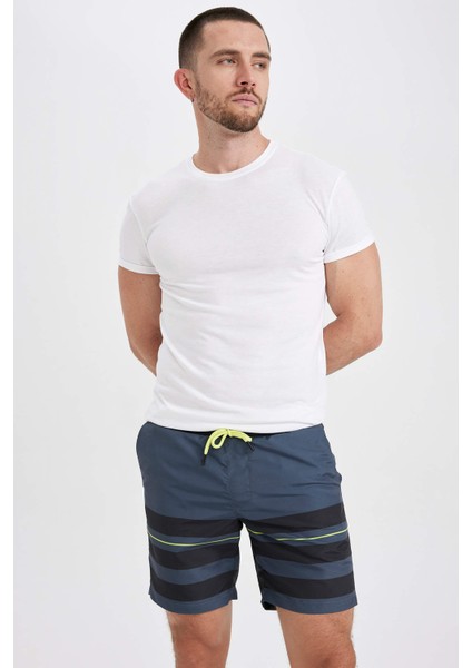 Fit Regular Fit Kısa Boy Deniz Şortu X0183AZ23HS