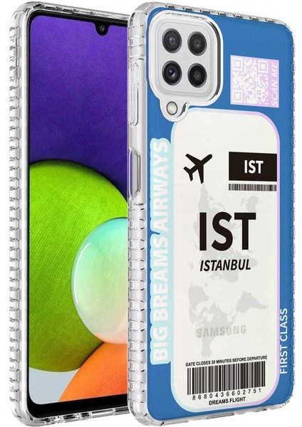 Samsung Galaxy M22 Kılıf Airbag Kenarlı Renkli Desenli Silikon Elegans Kapak