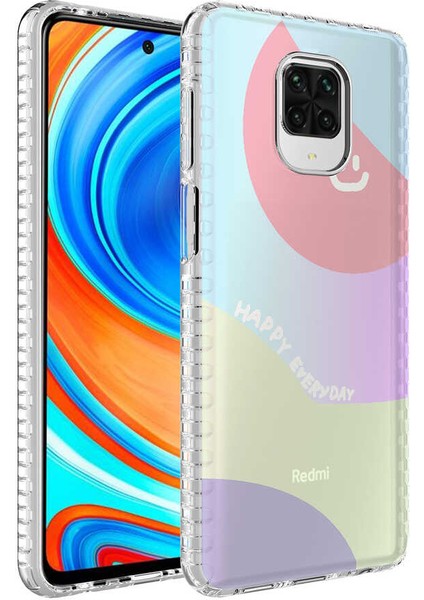 Xiaomi Redmi Note 9 Pro Kılıf Airbag Kenarlı Renkli Desenli Silikon Elegans Kapak