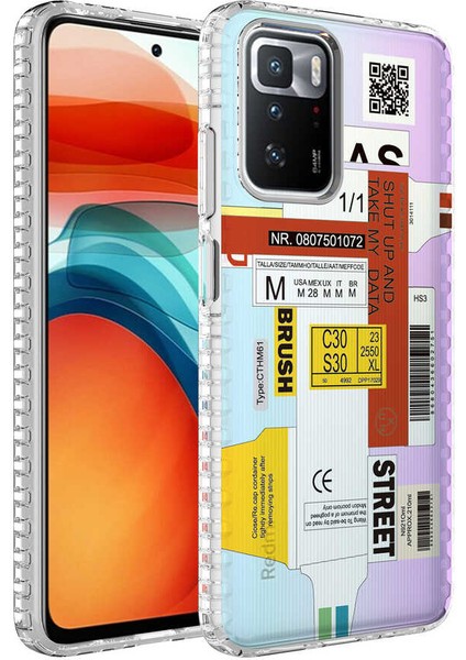 Xiaomi Redmi 10 Kılıf Airbag Kenarlı Renkli Desenli Silikon Elegans Kapak