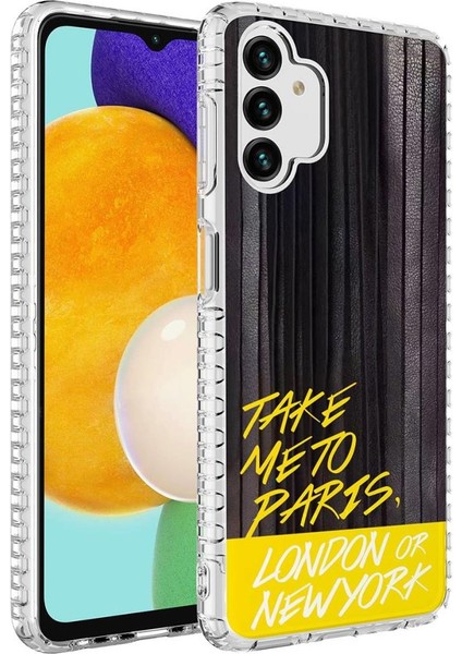 Samsung Galaxy A04S Kılıf Airbag Kenarlı Renkli Desenli Silikon Elegans Kapak