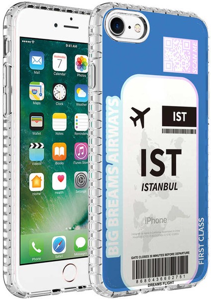 Apple iPhone Se 2020 Kılıf Airbag Kenarlı Renkli Desenli Silikon Elegans Kapak