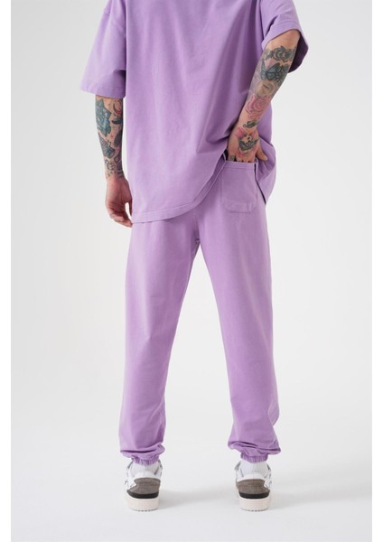 Relaxed Yıkamalı Luxury Basıc Jogger Eşofman Lila modelleri