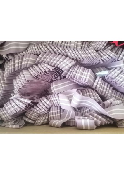 Lastik Lila Çizgili 3cm 5mt Enli Şort, Paça,kol ve Don Lastiği 1 Paket 5 mt