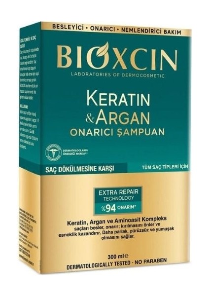 Keratin Ve Argan Onarıcı Şampuan 300 Ml