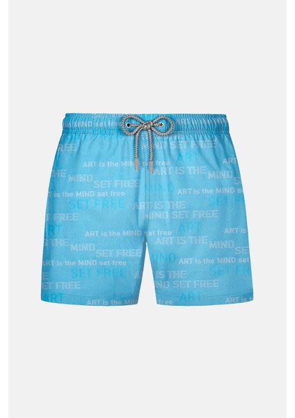 842 Erkek Mavi Deniz Şortu