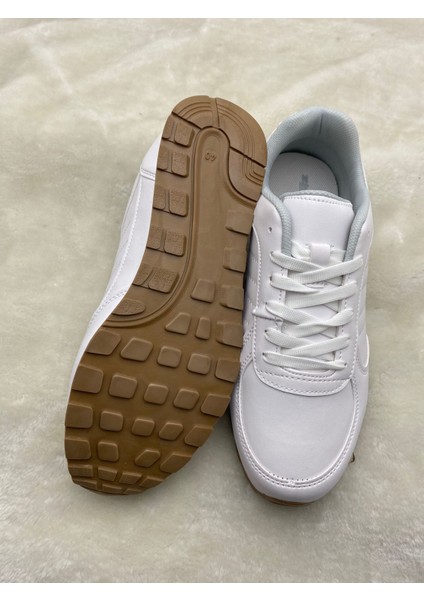 Çiğdem Beyaz Erkek Deri Sneaker Spor Ayakkabı (Zgn) - Beyaz - 42 - ST02207-BEYAZ-42