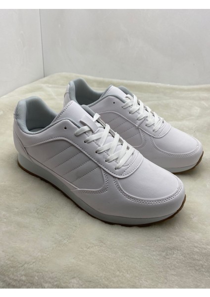 Çiğdem Beyaz Erkek Deri Sneaker Spor Ayakkabı (Zgn) - Beyaz - 42 - ST02207-BEYAZ-42