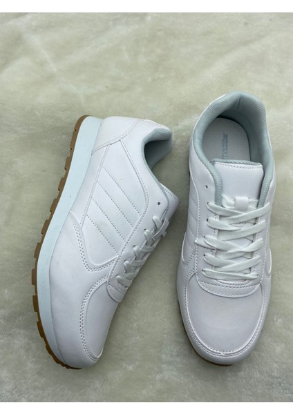 Çiğdem Beyaz Erkek Deri Sneaker Spor Ayakkabı (Zgn) - Beyaz - 42 - ST02207-BEYAZ-42