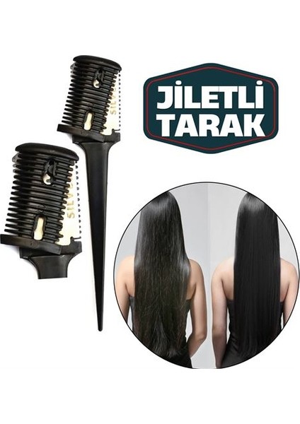 Jiletli Kırık Saç Düzeltme Inceltme Tarağı