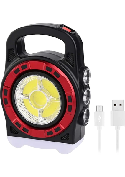 HB-6678C Cob Ledli 20 Watt 3 Kademeli Şarjlı USB Çıkışlı Solar Lamba 315027