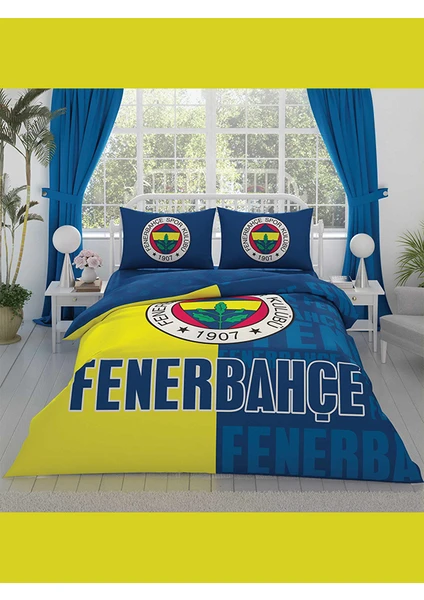 Lisanslı Nevresim Takımı Fenerbahçe Parçalı Logo Çift Kişilik