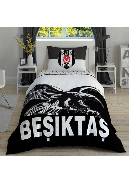 Lisanslı Kapitoneli Nevresim Takımı Beşiktaş Kartal Tek Kişilik