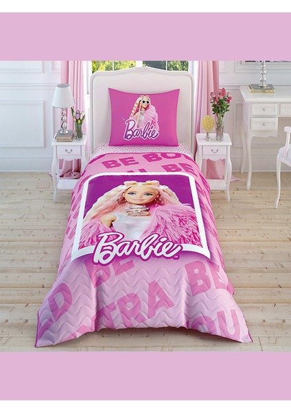 Lisanslı Kapitoneli Nevresim Takımı Barbie Extra Sweet Tek Kişilik