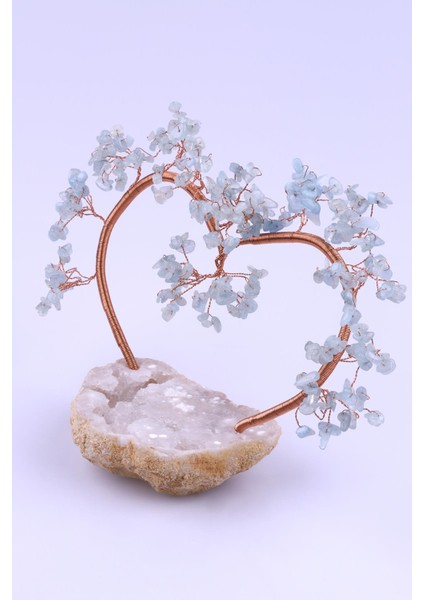 Akuamarin Doğal Taş Kalp Model Ağaç fiyatları