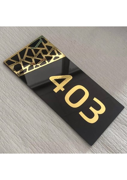Siyah & Gold Pattern Seri Kapı Numarası
